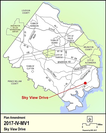 Location Map for the Sky View Drive Comprehensive Plan Amendment