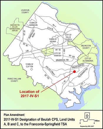 Location Map for the Beulah Community Planning Sector Comprehensive Plan Amendment 