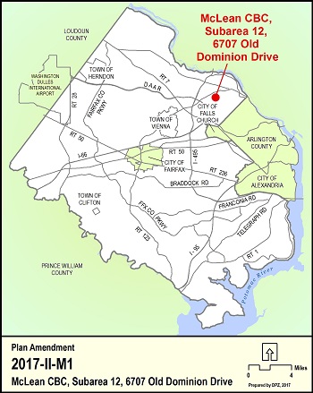 Location Map for McLean CBC Subarea 12 Comprehensive Plan Amendment 