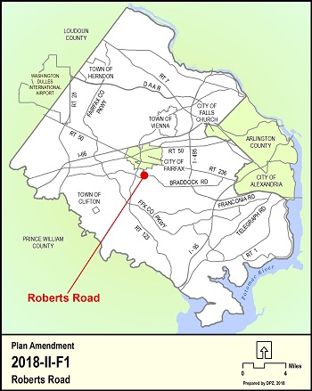 Location Map for the Roberts Road Comprehensive Plan Amendment