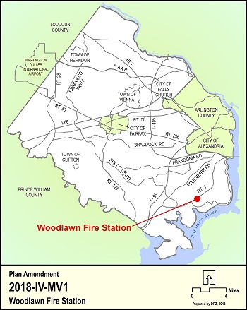 Location Map for the Woodlawn Fire Station Comprehensive Plan Amendment 