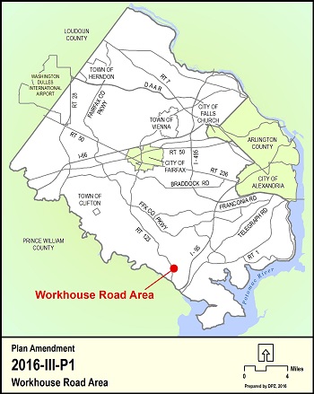 Location Map for the Workhouse Road Comprehensive Plan Amendment