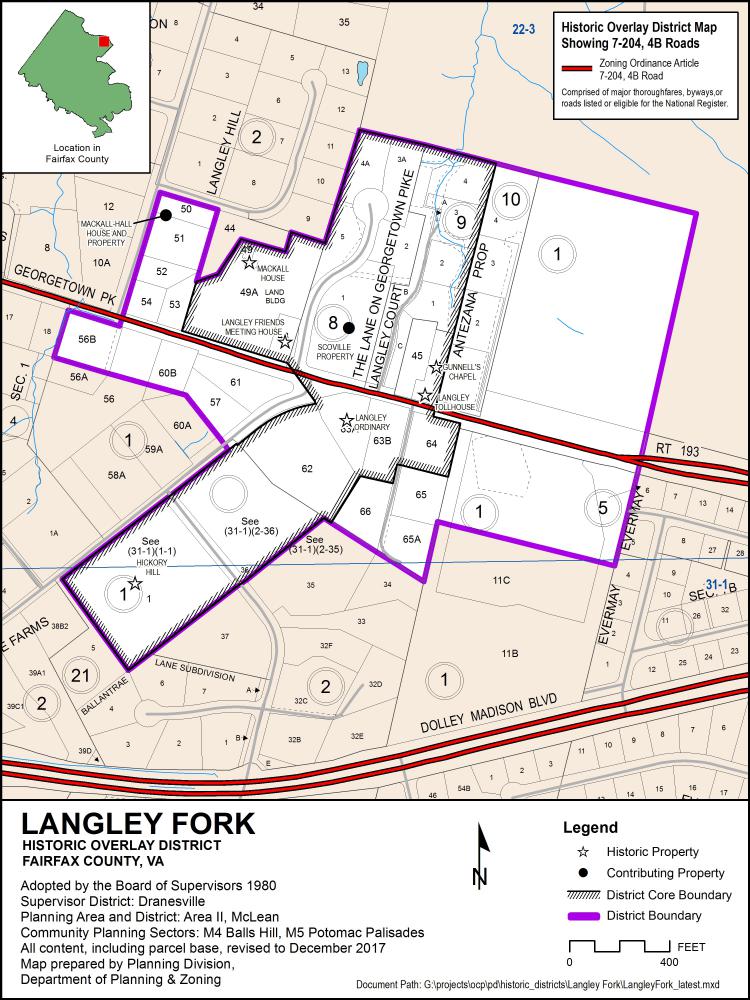 Langley Fork Historic Overlay District Map