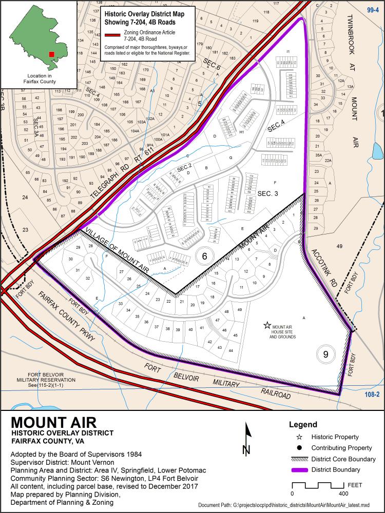 Mount Air Historic Overlay District Map
