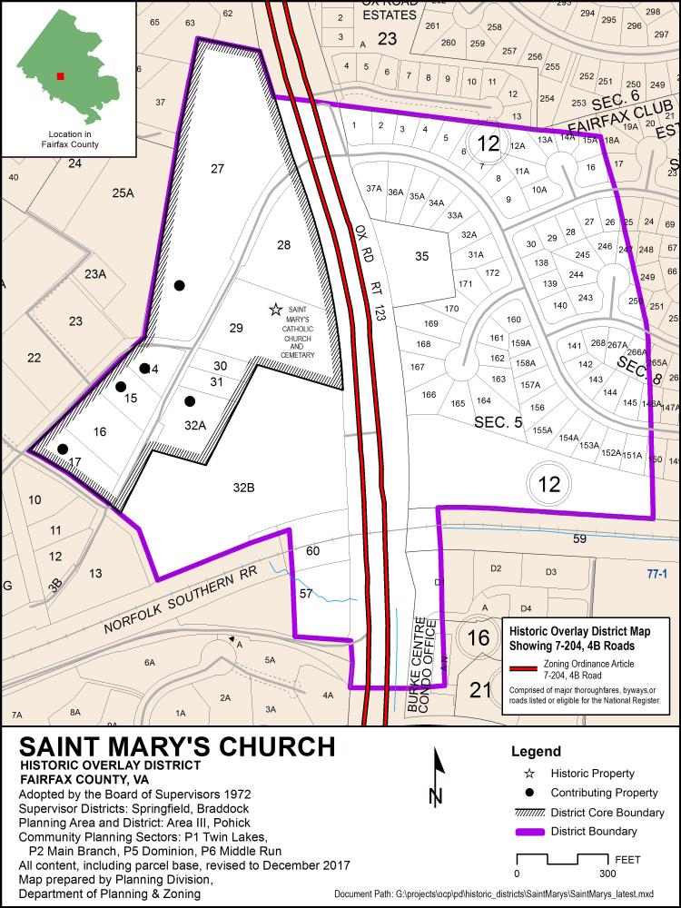 St. Mary's Church Historic Overlay District Map