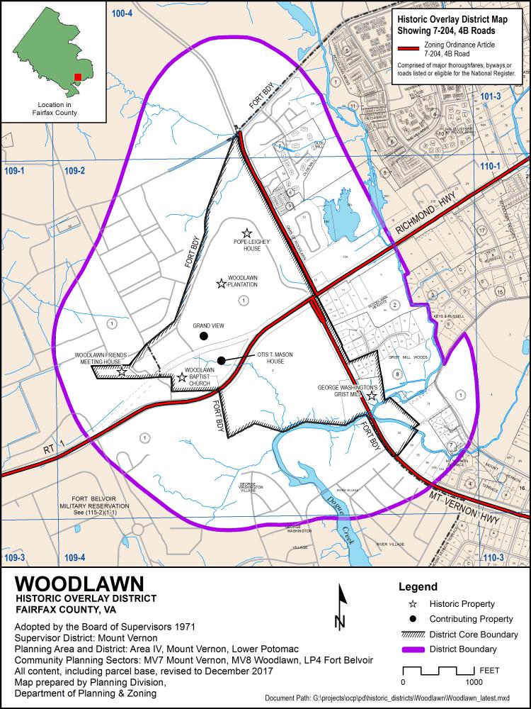 Woodlawn Pope-Leighey Historic Overlay District Map