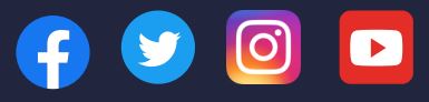 Facebook, Twitter, Instagram, and YouTube logos