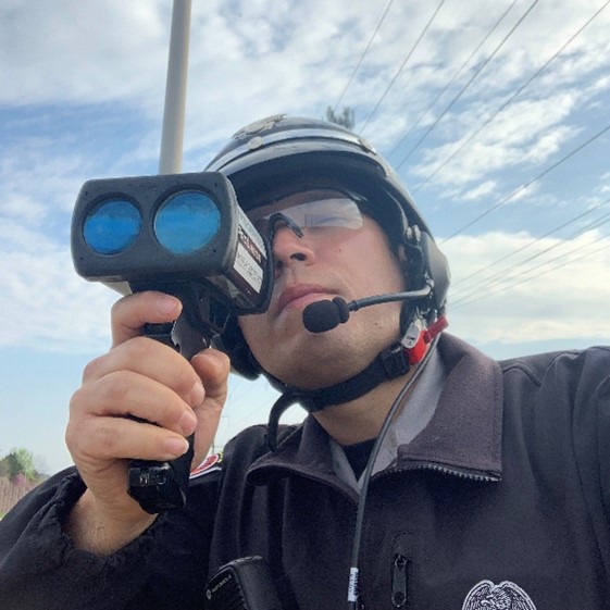 Officer use multiple speed measurement devices for enforcement efforts, 2020, Fairfax, VA.