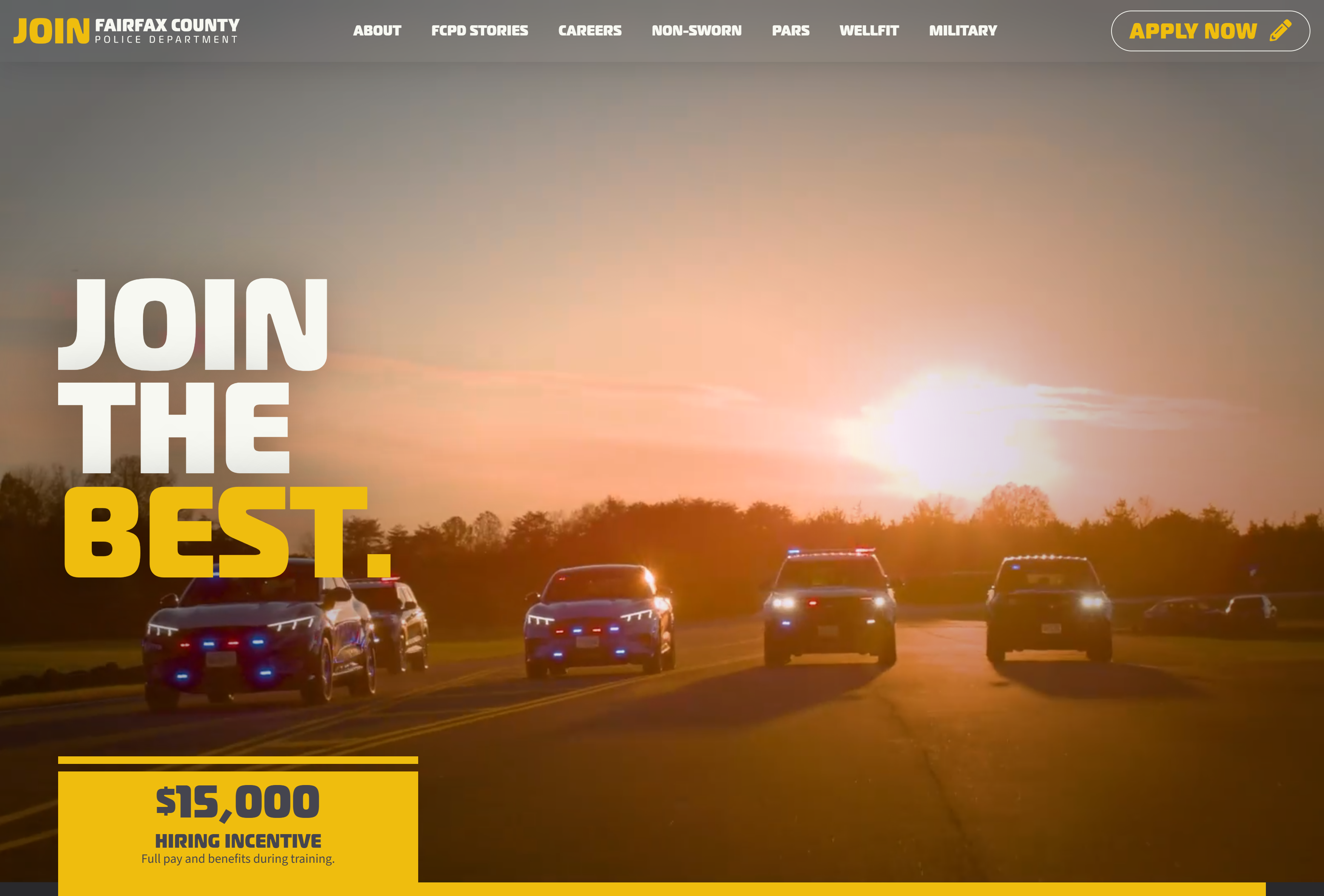 screenshot of the recruiting website