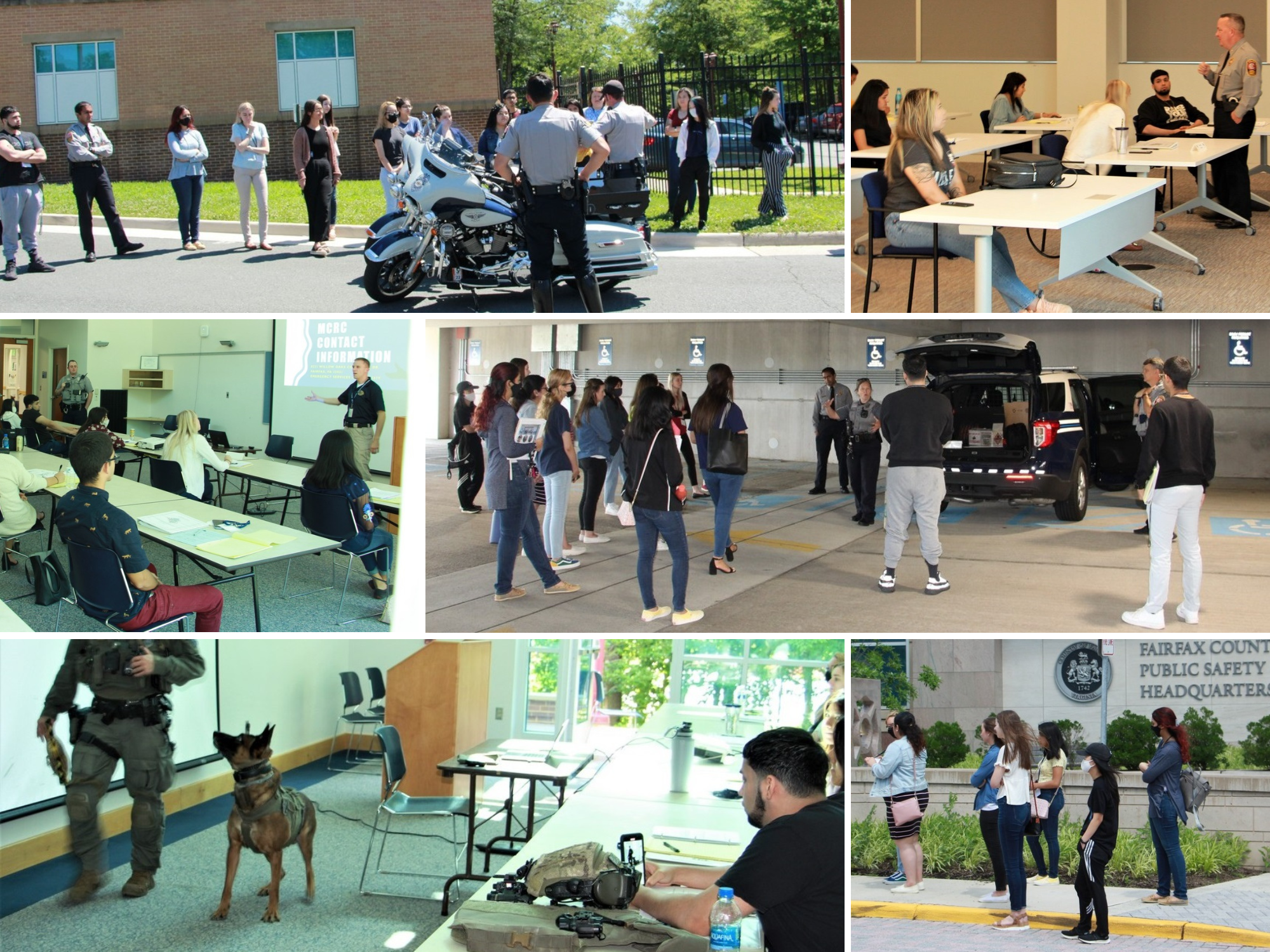 various photos in a collage of participants in Police Leaders of Tomorrow