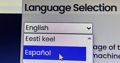 Seleccionando español en nuestras páginas web
