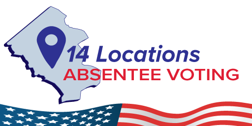 14 locations for absentee voting in 2020 general election.