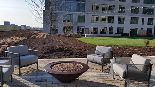 Green space at BLVD apartment at Reston Station.