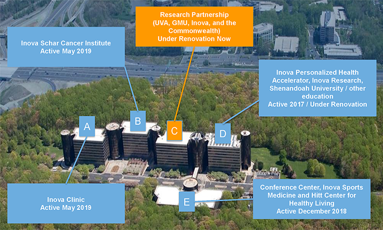 Inova Center for Personalized Health campus map.