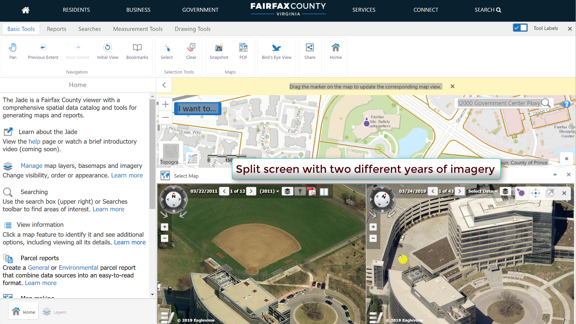 Jade application oblique imagery comparison screenshot thumbnail