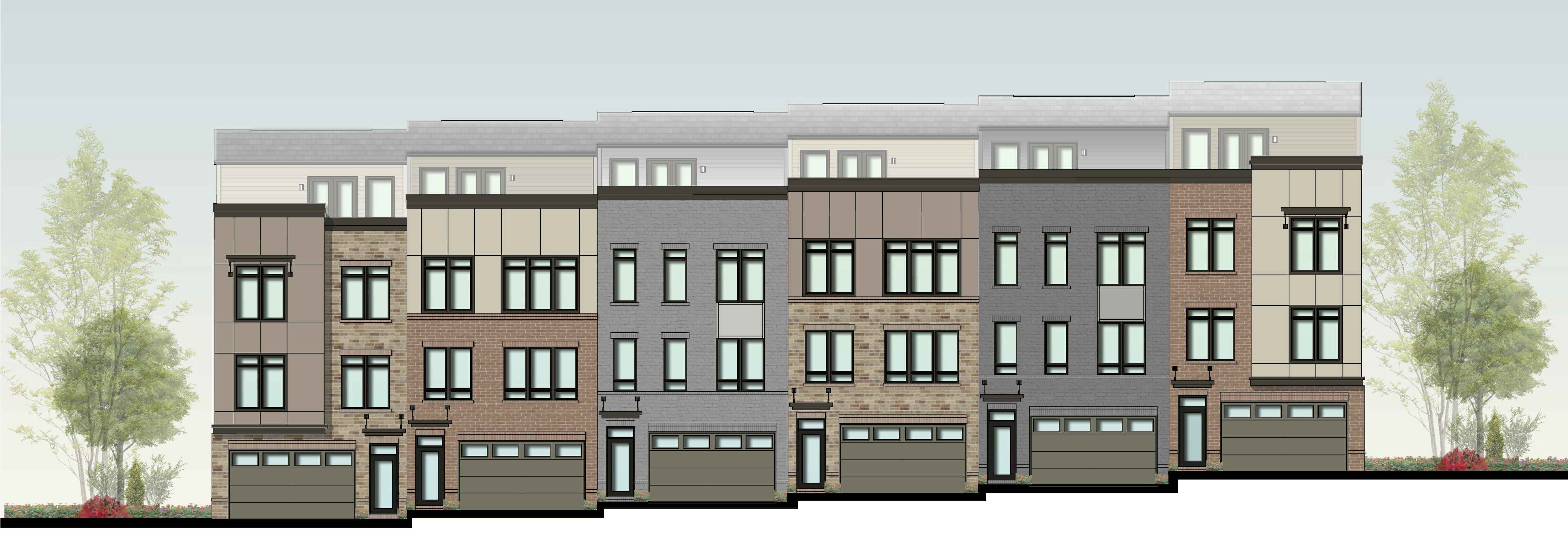 Architectural drawing of the new townhomes at the new Lake Anne House property.