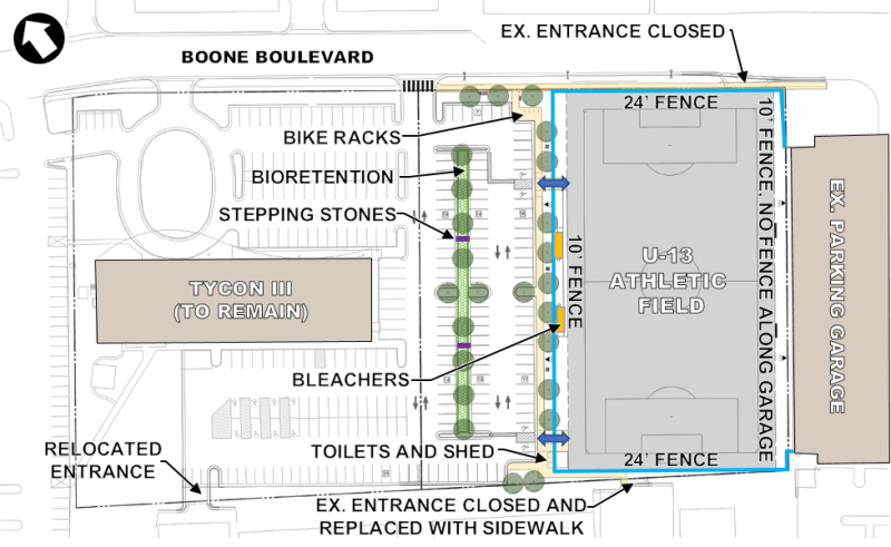 Athletic field rendering