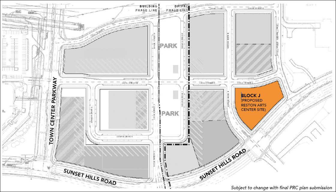 map - Proposed Reston Arts Center Site Plan (BLOCK J)