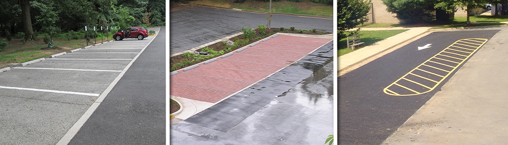 Permeable pavement types shown: Pervious concrete, PICP, Porous asphalt.
