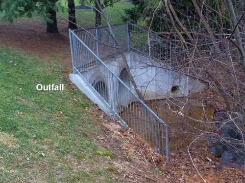 Outfall for stormwater pond.