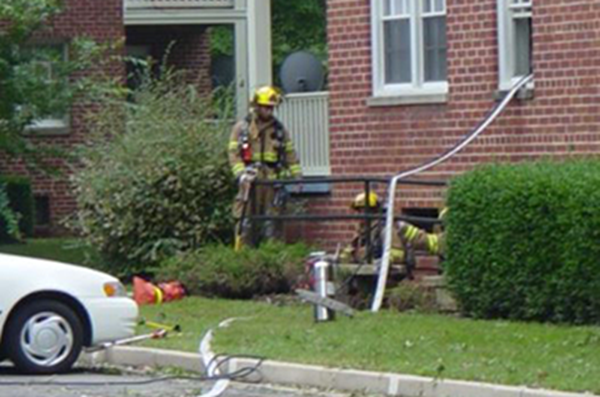Pumping water out of a home.