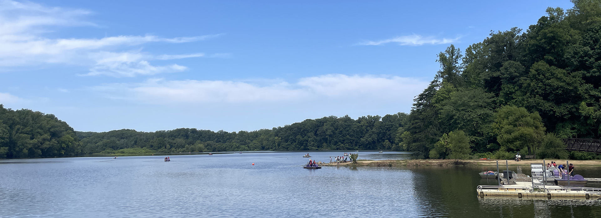 Lake Accotink park wide angle shot. 