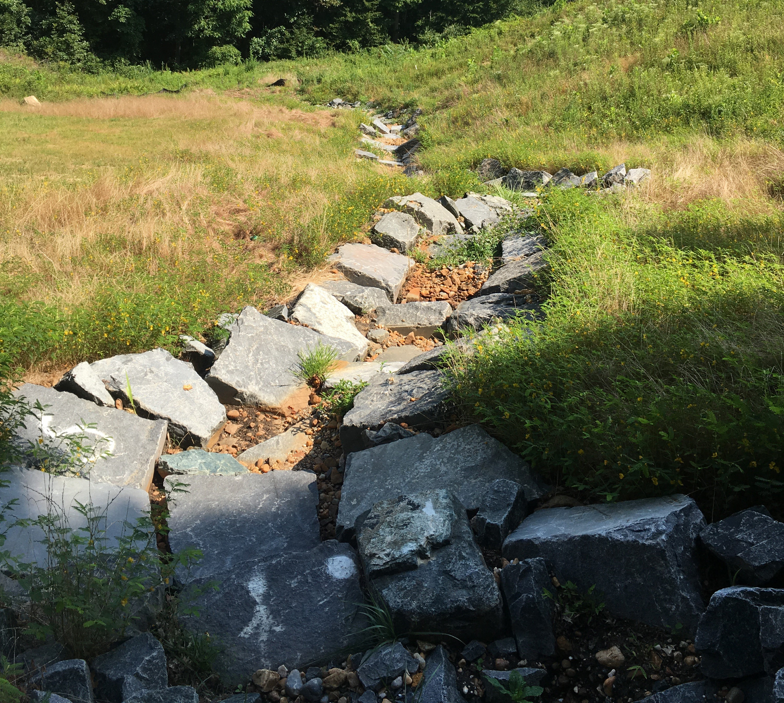 completed structure of the outfall channel