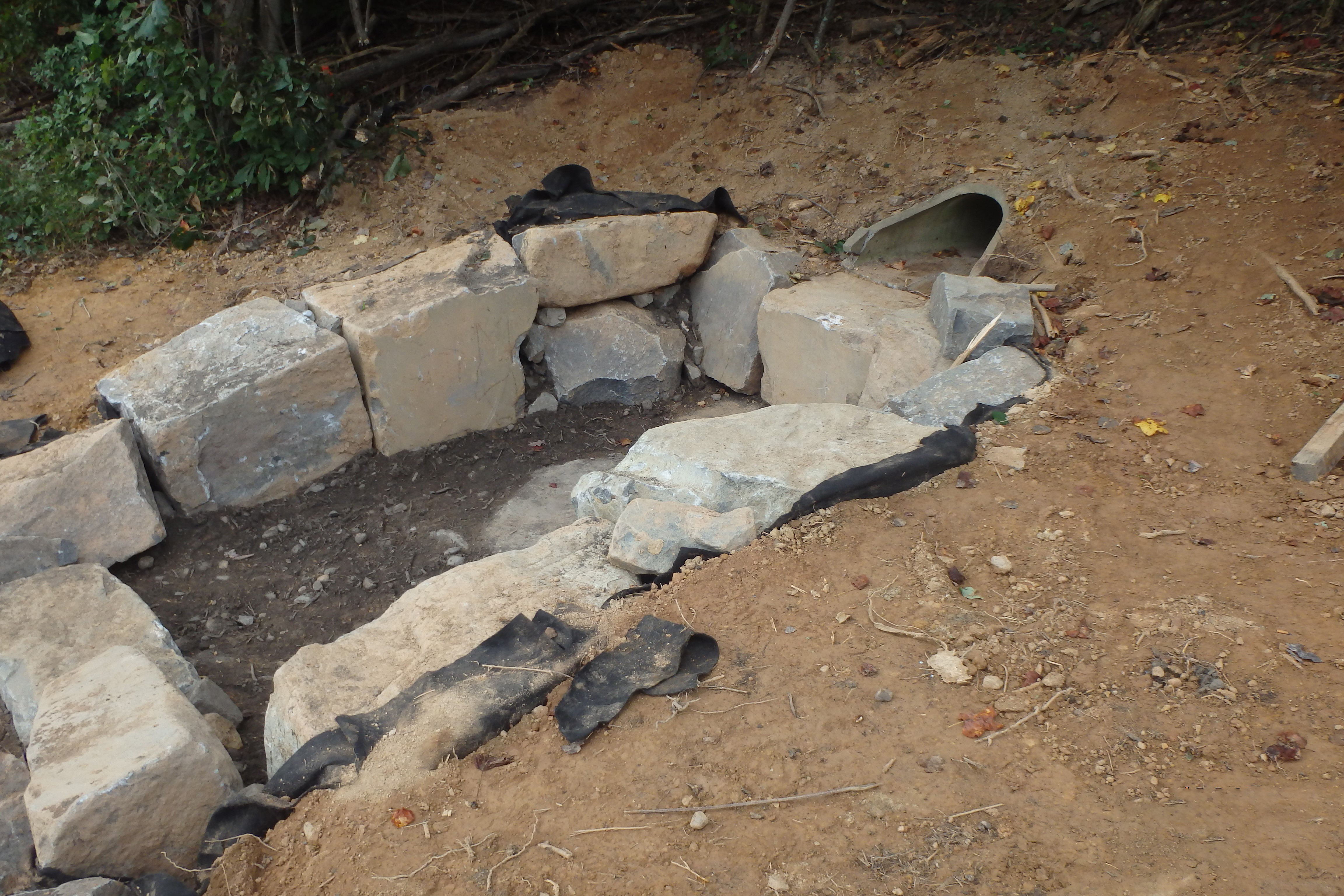 heavy stones used in restored outfalls