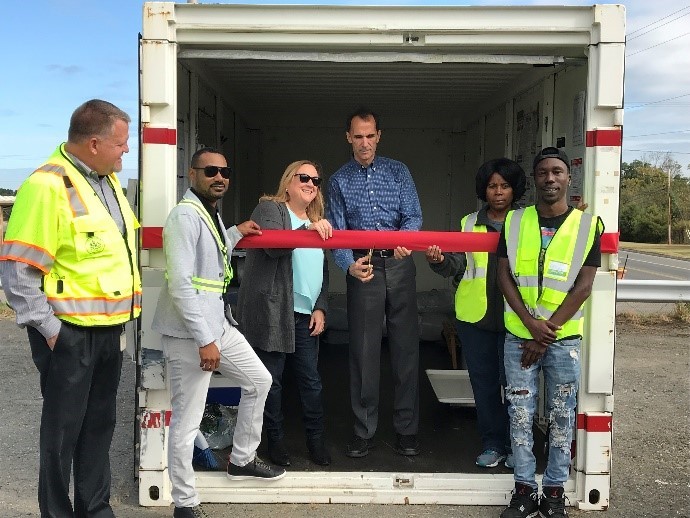 ribbon cutting on the new pod