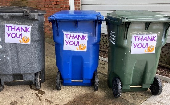 thank you signs on trash carts