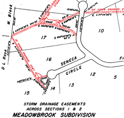 plat showing storm drainage easements