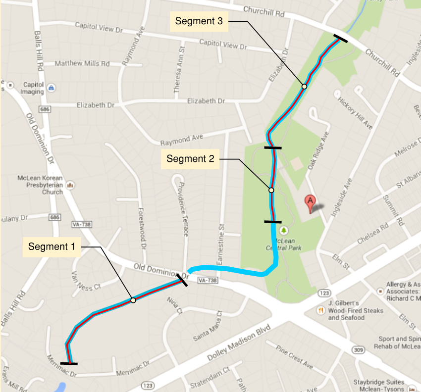 map - Dead Run Stream Restoration Segments 1, 2 and 3