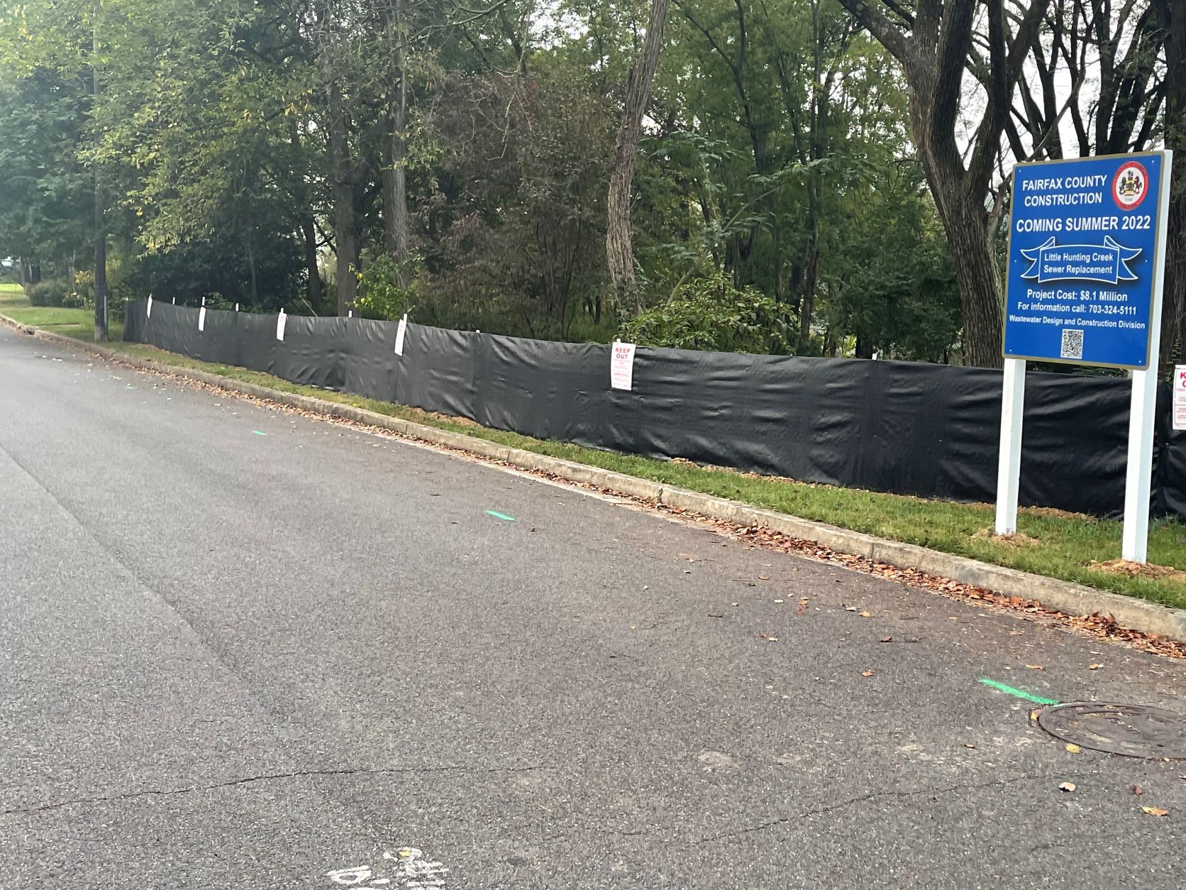 photo: Little Hunting Creek Completed super silt fence