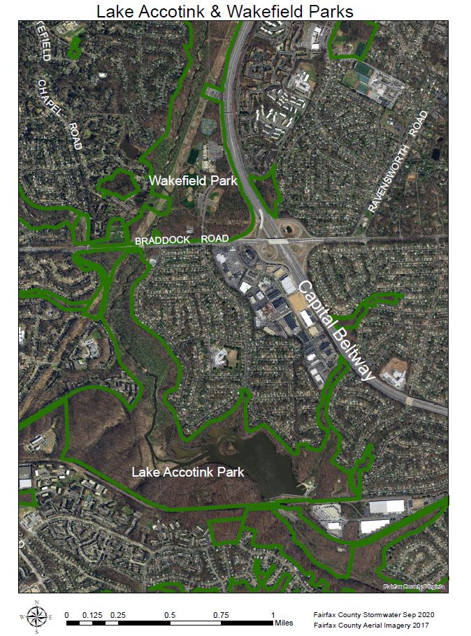 map - Lake Accotink and Wakefield parks