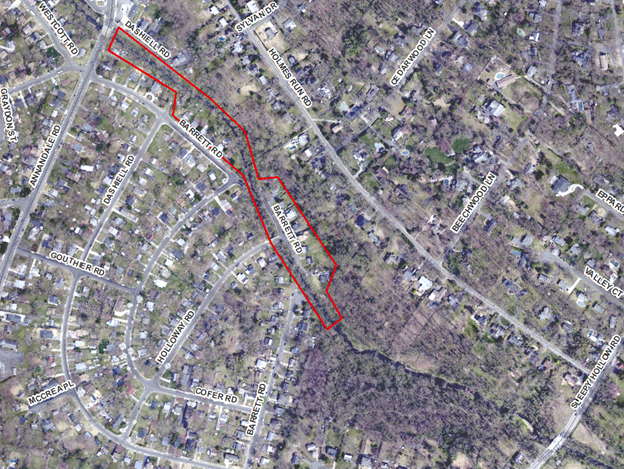 Map - Tripps Run at Barrett Road Flood Mitigation project