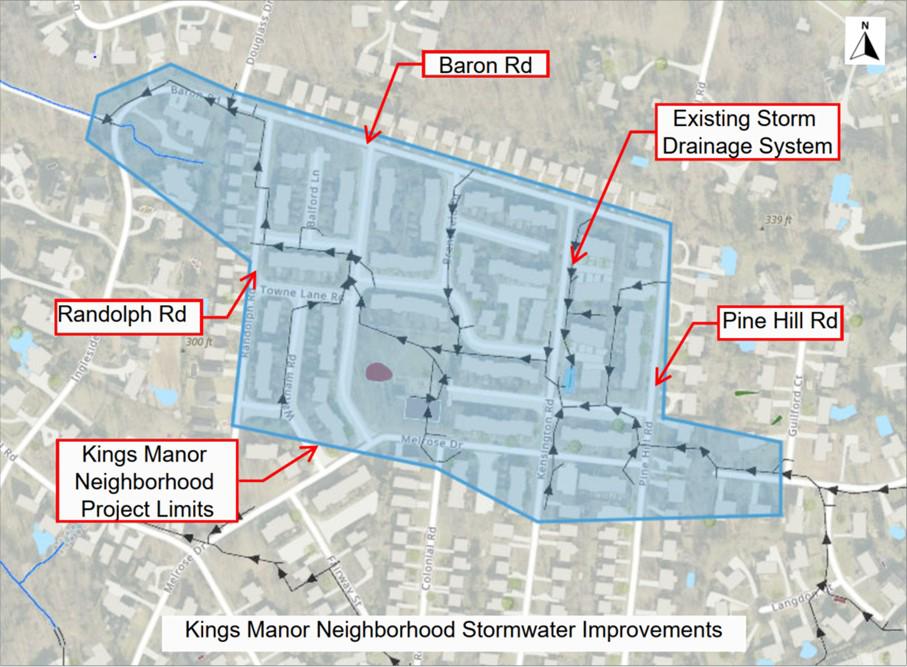 Map for Kings Manor Stormwater Improvement Project