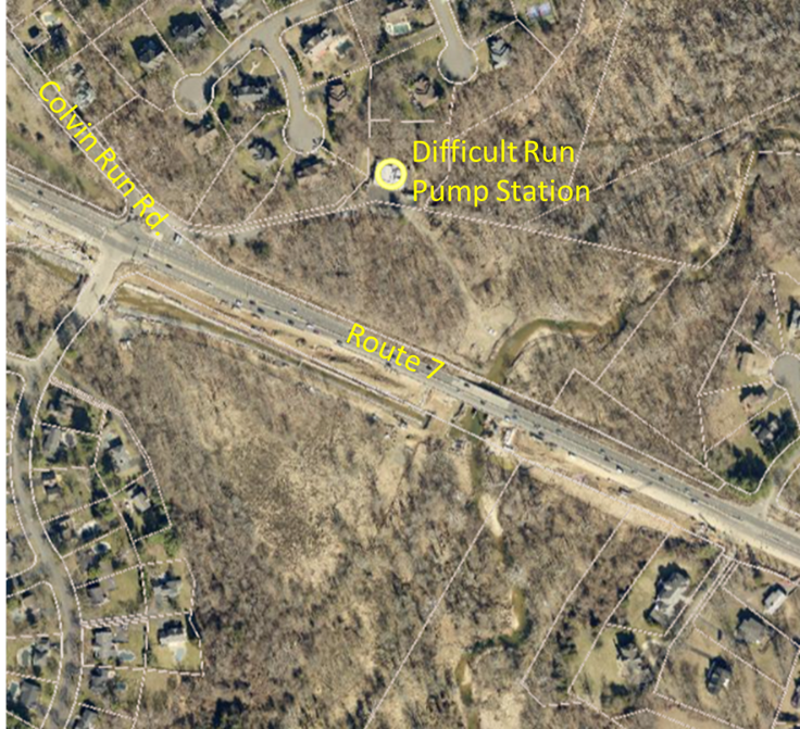 Map - Location of Difficult Run Pump Station