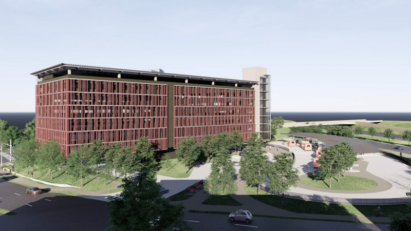Rendering image: Monument Drive Commuter Parking Garage and Transit Center