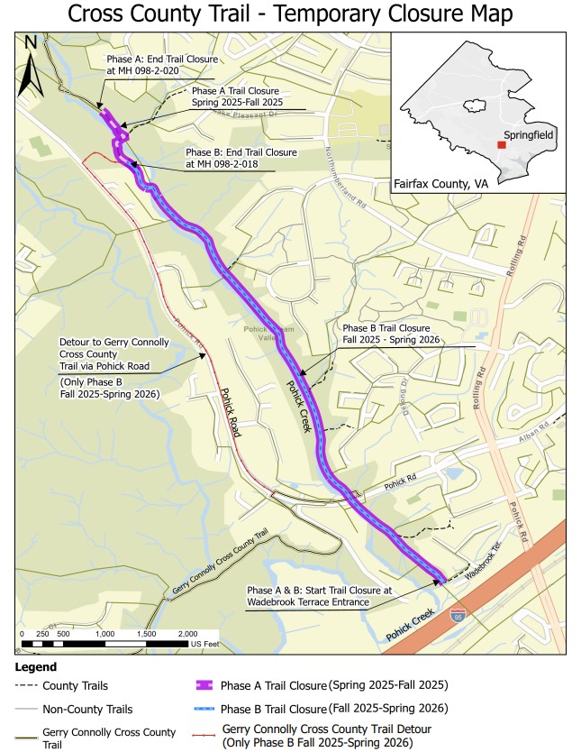 Cross County Trail - Temporary Closure Map