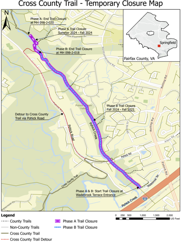 Cross County Trail - Temporary Closure Map