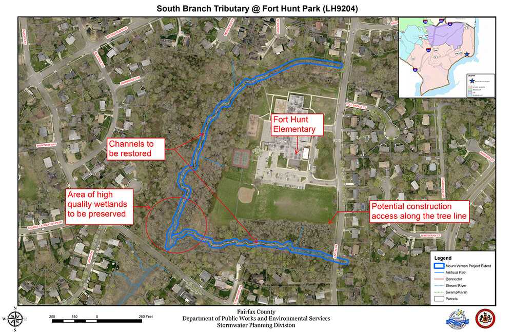 Map for south branch tributary @ fort hunt project