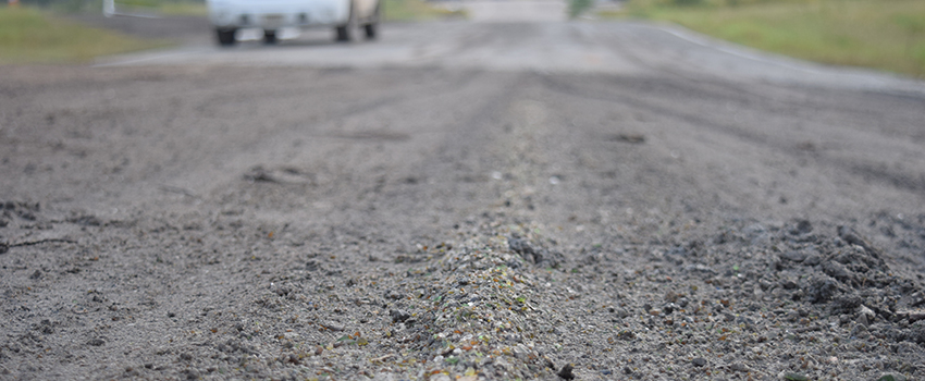 Old asphalt is removed before a mix of recycled materials is used to repair the road.