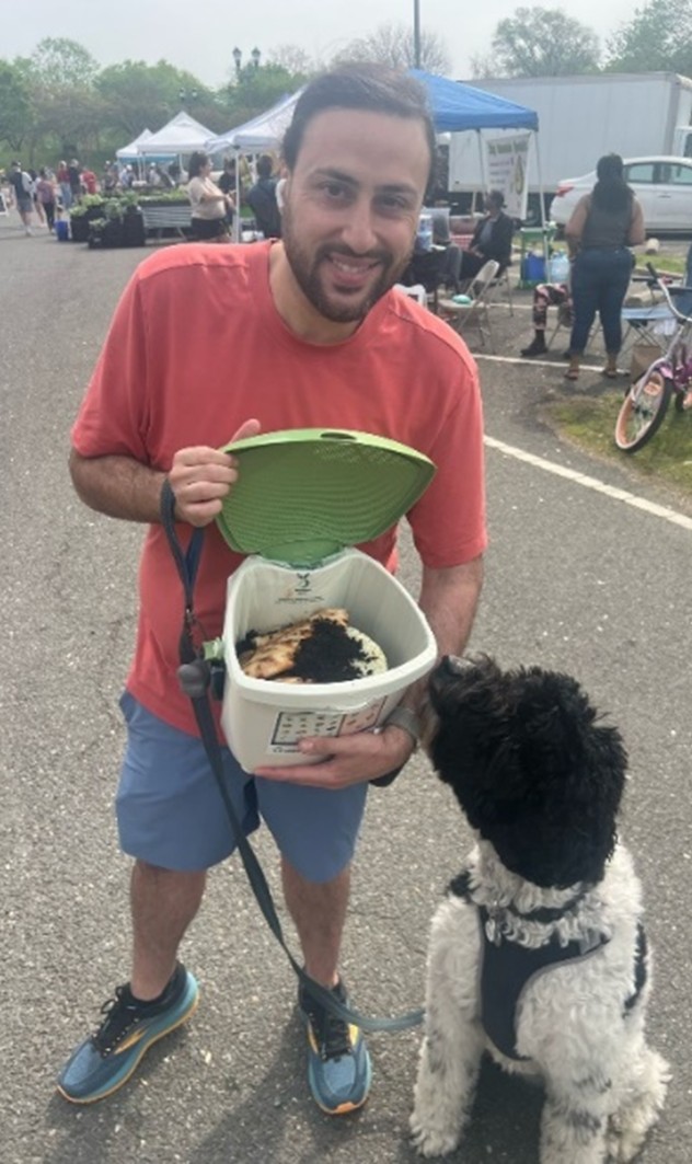 Composting at a farmer's market.