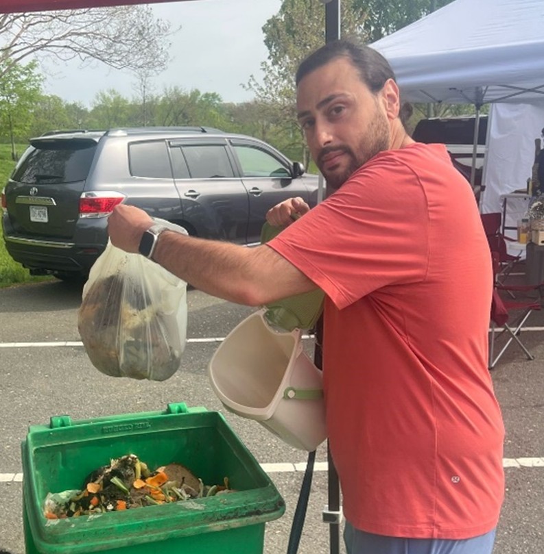 Composting at a farmer's market.