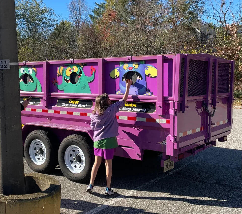 Purple Monster Glass Recycling Truck
