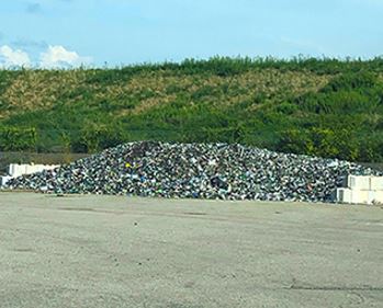 glass stock pile