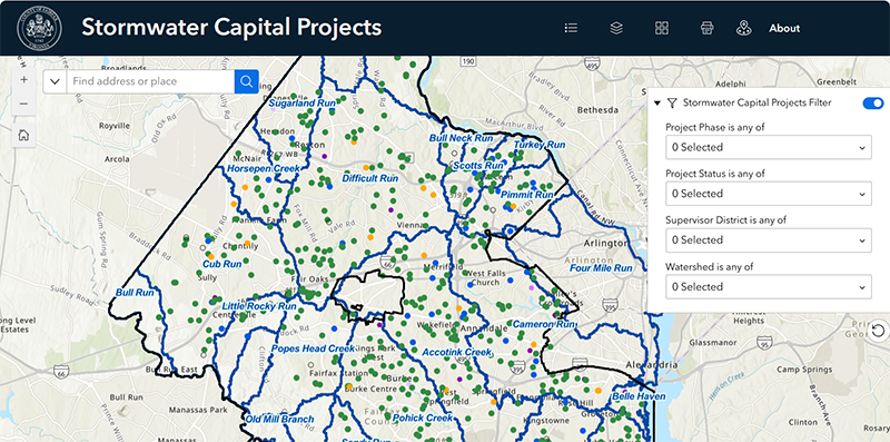GIS Stormwater Capital Projects screenshot