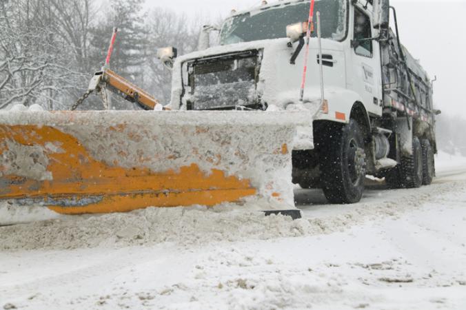 VDOT plowing snowy street