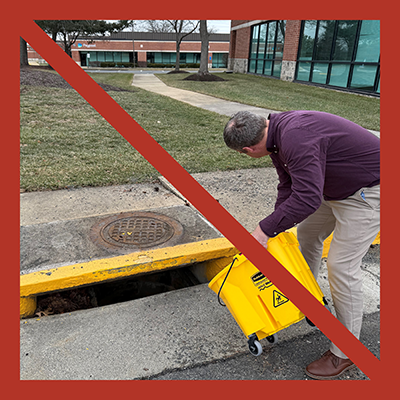 Do not empty onto pavement or storm drains