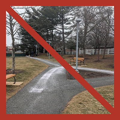 Don't overapply salt/deicer application